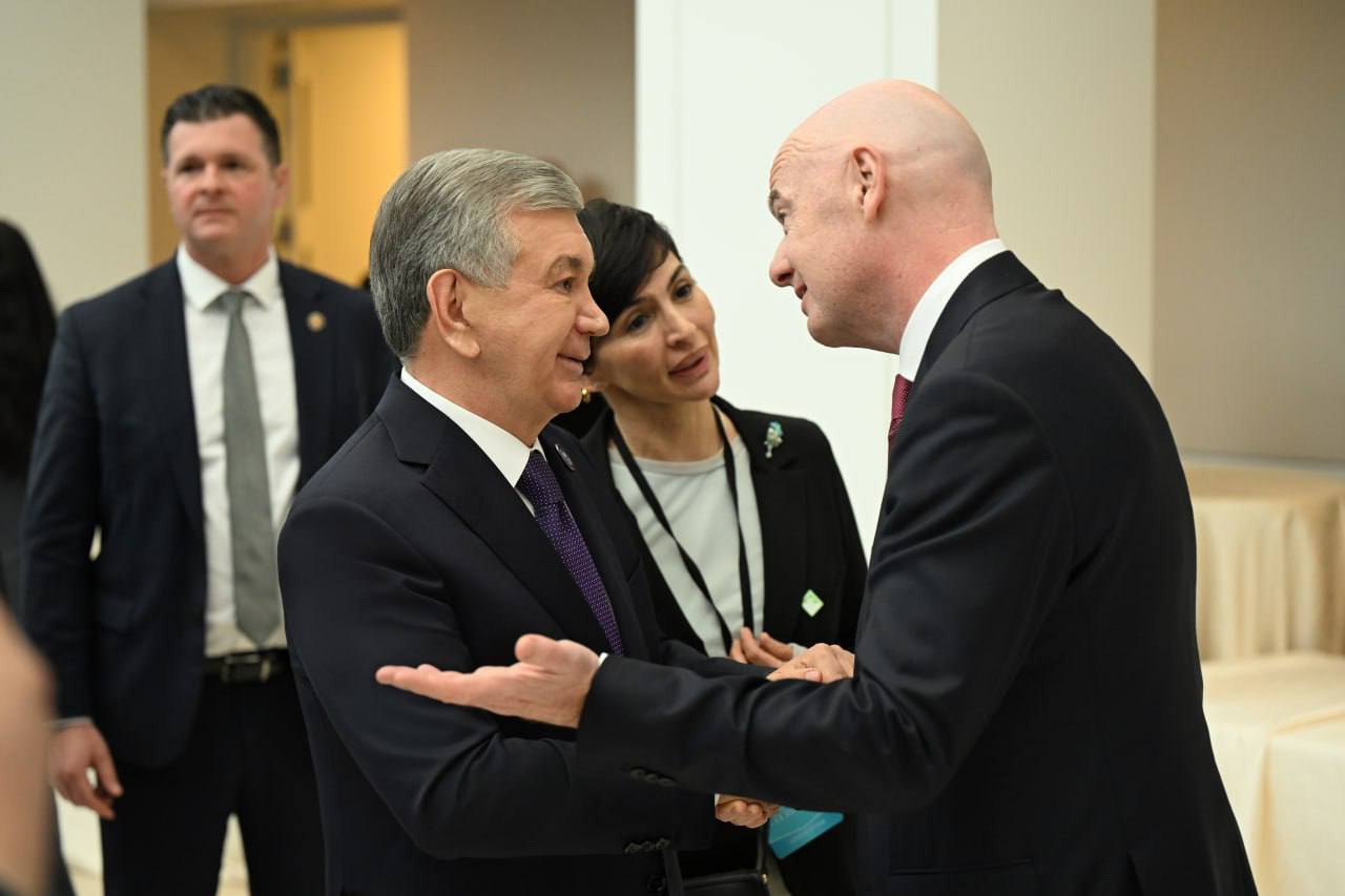 Uzbek President Shavkat Mirziyoyev Meets FIFA President Gianni Infantino
